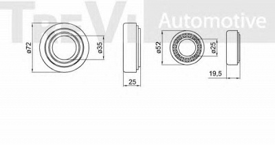 TREVI AUTOMOTIVE wb2048 -  Комплект подшипника ступицы колеса